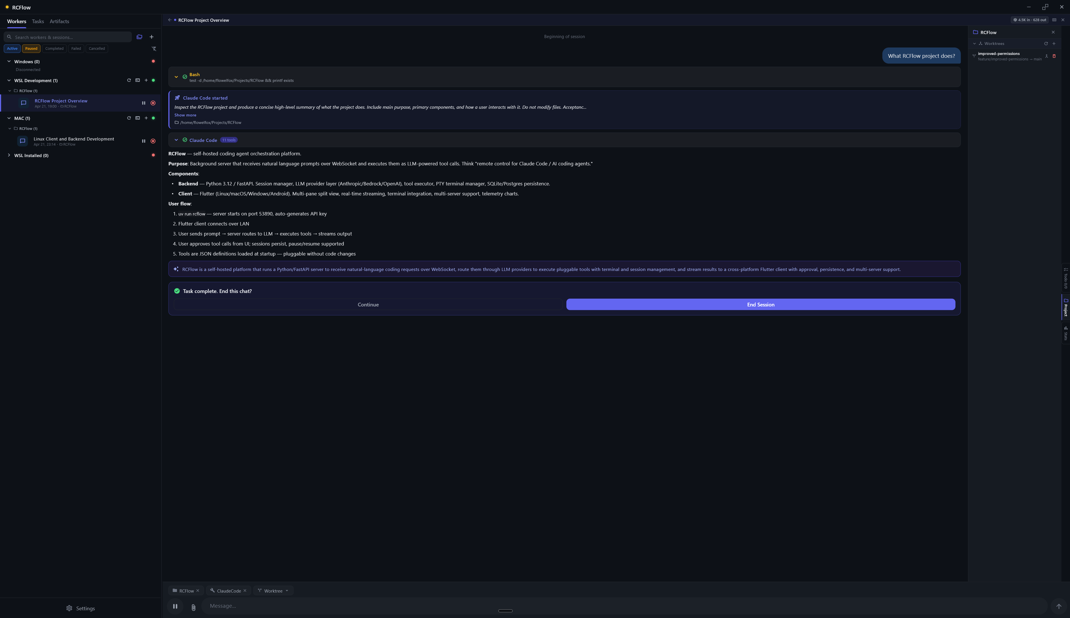 RCFlow client — full application overview